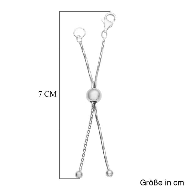 Verlängerungskette Karabinervcerschluss, 925 Silber rhodiniert image number 2