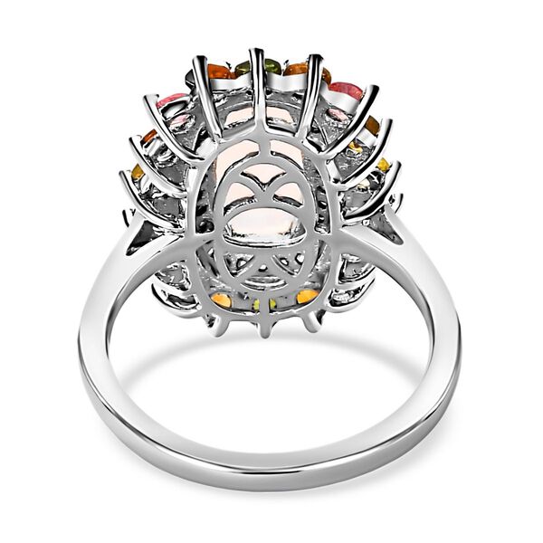 Nat&uuml;rlicher, &auml;thiopischer Welo Opal, mehrfarbiger-Turmalin Ring, 925 Silber platiniert (Gr&ouml;&szlig;e 20.00) ca. 3.61 ct image number 6