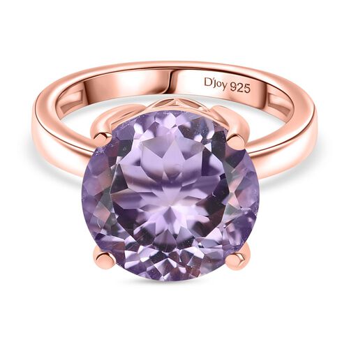 D’joy AA Rose De France Amethyst, Weißer Zirkon Ring 925 Silber 750 rosévergoldet (Größe 19.00) ca. 5,94 ct image number 0