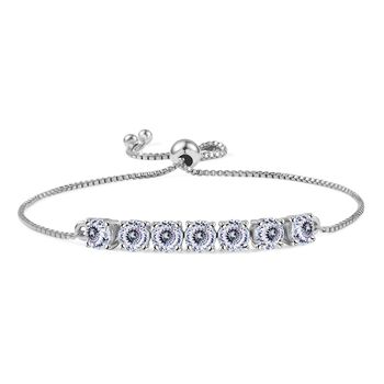 D&rsquo;joy 100 Facetten Moissanit Armband ca. 19 cm 925 Silber rhodiniert ca. 3.38 ct