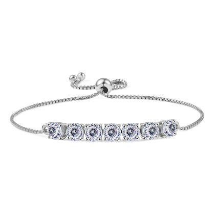 D&rsquo;joy 100 Facetten Moissanit Armband ca. 19 cm 925 Silber rhodiniert ca. 3.38 ct