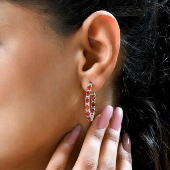 Mexikanische Kirschfeuer-Opal und Zirkon-Creolen - 3,46 ct.