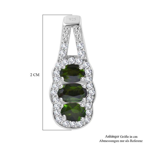 Nat&uuml;rlicher Chromdiopsid und Zirkon-Anh&auml;nger - 0,76 ct. image number 4
