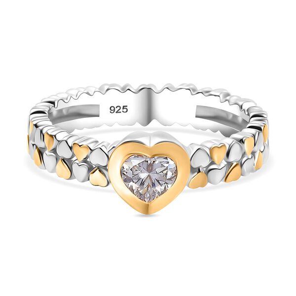 Zweifarbiger Moissanit Ring - 0,49 ct. image number 0