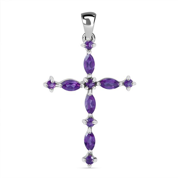 Afrikanischer Amethyst Anhänger 925 Silber rhodiniert ca. 1.75 ct image number 0