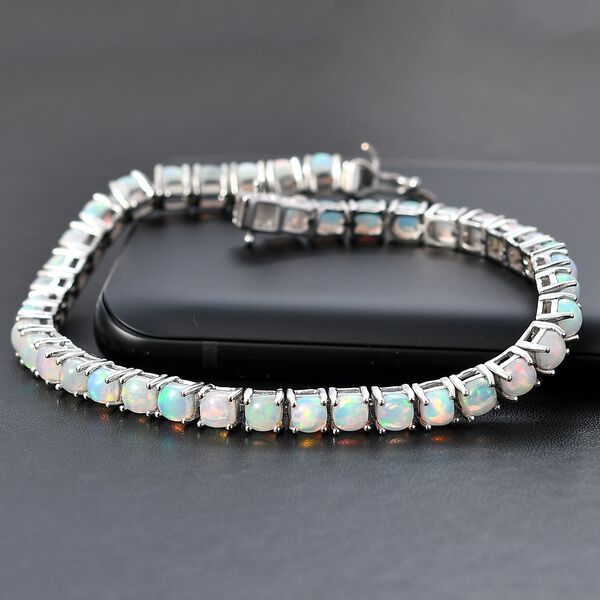 AA Natürlicher, äthiopischer Welo Opal Armband ca. 19 cm 925 Silber rhodiniert ca. 7,98 ct. image number 2