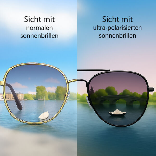 SOLE UND LUCE Swiss Eyewear Sonnenbrille, Ultra Polarisierte Gl&auml;ser, UV400 Schutz, Matt Schwarz image number 3