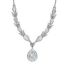 AA Nat&uuml;rliche, &auml;thiopische Welo Opal Halskette, ca. 45 cm, 925 Silber platiniert ca. 2.60 ct