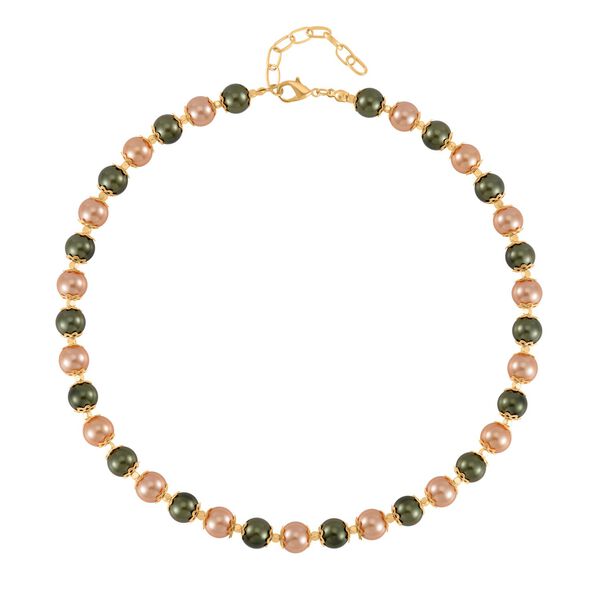 Rote Muschelkernperle Schmuckset  Legierung vergoldet image number 4