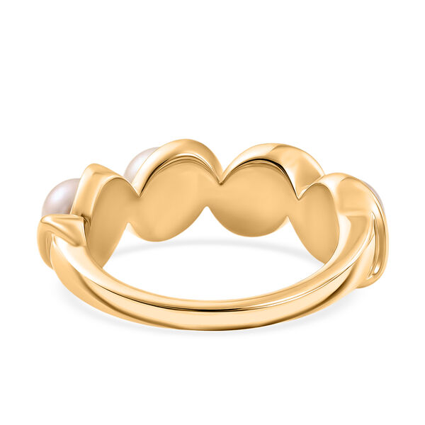 EverTrue Pfirsich S&uuml;&szlig;wasser Perle Ring in Goldton image number 5