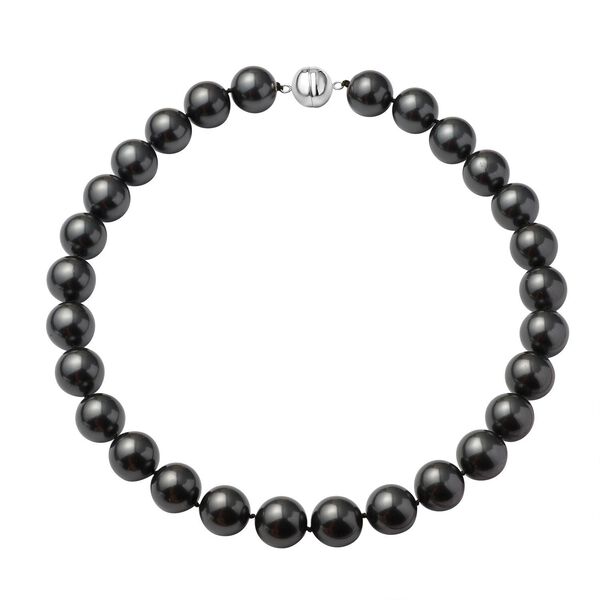Schwarze Muschelkernperlen-Halskette, 50 cm - 890 ct.