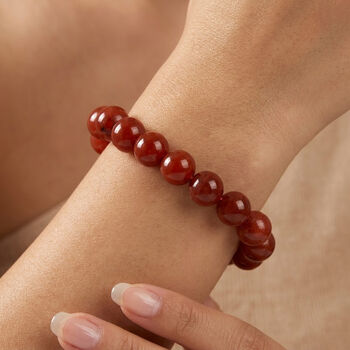 Flexibles rotes Jade Armband - 300 ct.