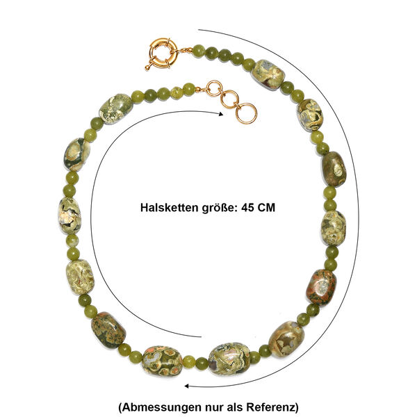 EverTrue Rhyolith Jaspis und Nephrit Jade 45cm Halskette - 330 ct. image number 5
