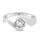 LUSTRO STELLA - feinster Zirkonia Bypass-Ring, 925 Silber platiniert (Größe 16.00)