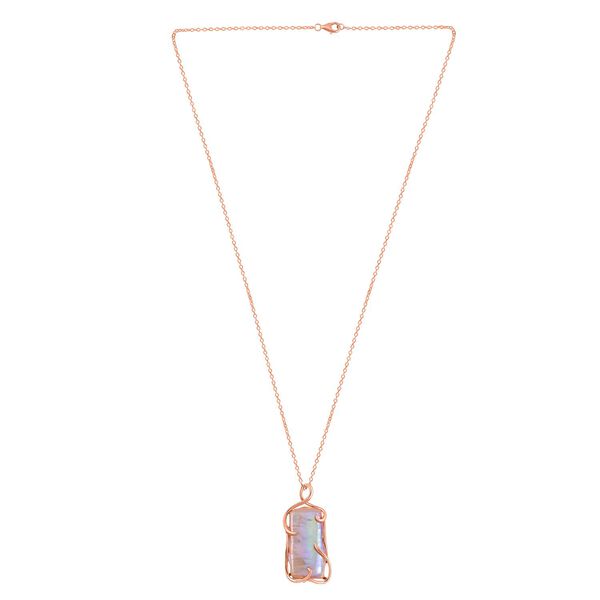 Rosa Keshi Perle Anhänger mit 45cm Kette image number 4