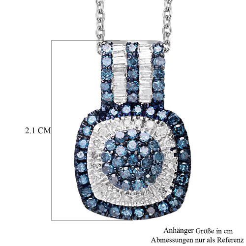 Blauer und weißer Diamant-Anhänger mit 50cm Kette - 1 ct. image number 5