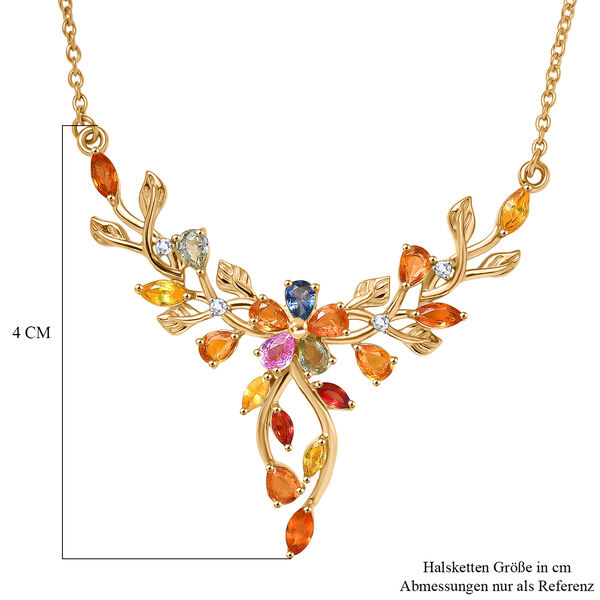 D'Joy AA mehrfarbige Saphir und Moissanit 45cm Halskette - 3,11 ct. image number 5