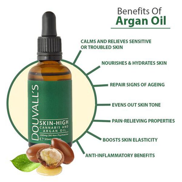 Douvalls: 100% Organic Skin High - 200 mg CBD & Arganöl, 50ml image number 1