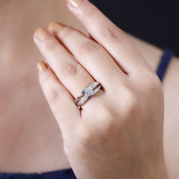 Moissanit Ring, 925 Silber rhodiniert - 0,62 ct image number 3