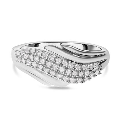 Wei&szlig;er Diamant Ring, 925 Silber platiniert, (Gr&ouml;&szlig;e 17.00) ca. 0.23 ct