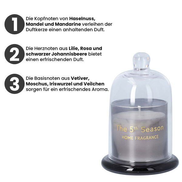 The 5th Season: Duftkerze Becher mit Glasdeckel, Grau image number 4