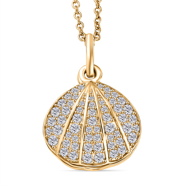 EverTrue S&uuml;&szlig;wasser Perle und Zirkon Anh&auml;nger mit 50cm Kette in Goldton