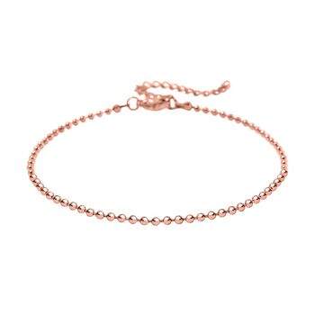3er-Set - Kugelarmband, Gliederarmband, Ankerarmband, 19+5cm, Ros&eacute;goldton