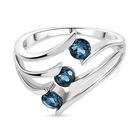 London Blau Topas Ring 925 Silber rhodiniert (Größe 16.00) ca. 0,98 ct