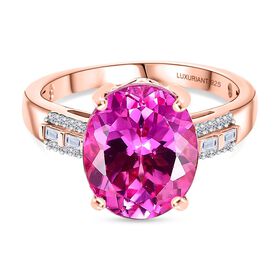 LUXURIANT AAA Labor Rosa Saphir und Moissanit Ring - 6,51 ct.