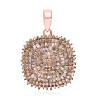 Natürlicher Champagner Diamant Anhänger 925 Silber Roségold Vermeil ca. 1.00 ct