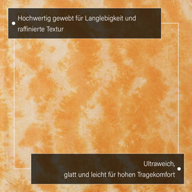 LA MAREY - 100% Maulbeeren-Seidenschal, Chiffon, 110x180 cm, Gelb und Orange