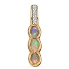 Natürlicher, äthiopischer Welo Opal Anhänger, 925 Silber Gelbgold Vermeil, ca. 0.35 ct