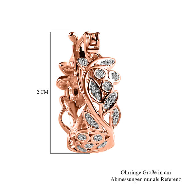 ALLORO Ring, Creolen und Anhänger mit Diamantakzenten, Silber rosévergoldet image number 24