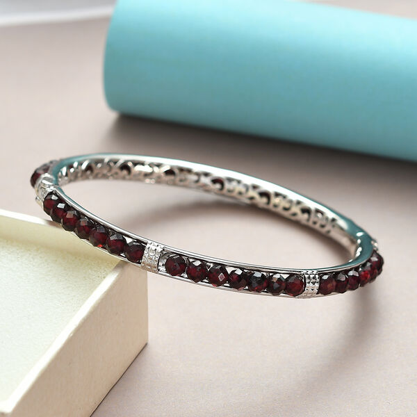 Roter Granat-Armreif, 20 cm, Messing platiniert ca. 33,60 ct image number 2