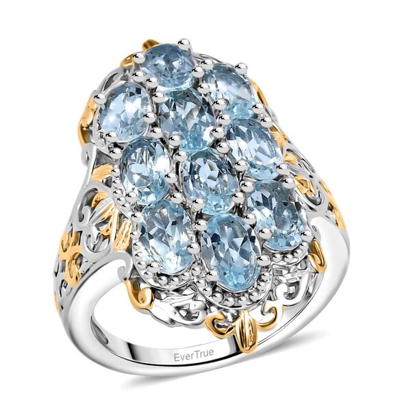 Himmelblauer Topas Ring Messing (Größe 17.00) ca. 5,63 ct image number 3