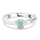 Natürlicher, äthiopischer Welo Opal Ring 925 Silber rhodiniert (Größe 18.00) ca. 0,30 ct