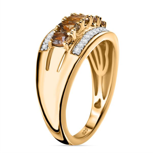 AA natürlicher goldener Tansanit und Zirkon Ring - 1,12 ct. image number 5