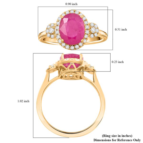 LUXORO AAA natürlicher Mosambik Rubin und Diamant Ring in 585 Gold - 2,50 ct. image number 5