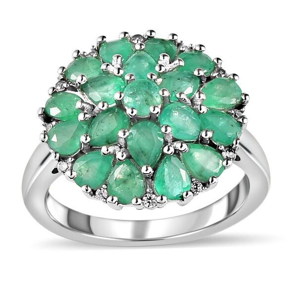 Kagem sambischer Smaragd und Zirkon-Ring - 2,45 ct. image number 4