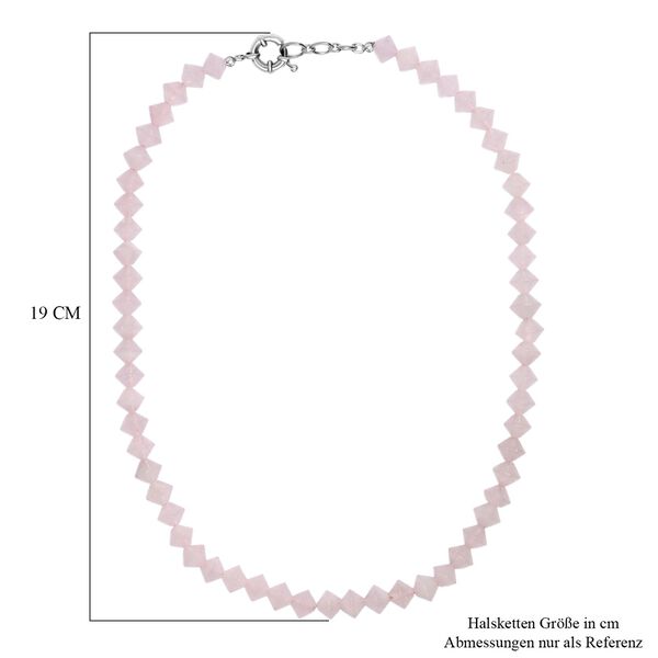 Rosenquarz Halskette ca. 50 cm mit 2.5 cm extender, Nickelfreies Messing platiniert ca. 250.00 ct image number 6