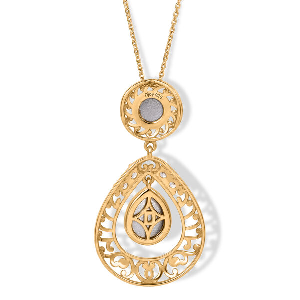 D'Joy Flamingo Mondstein und Zirkon zweifarbiger Anh&auml;nger mit 50cm Kette - 4,14 ct. image number 4