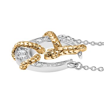 Zweifarbige Moissanit Halskette, 45 cm - 0,49 ct.