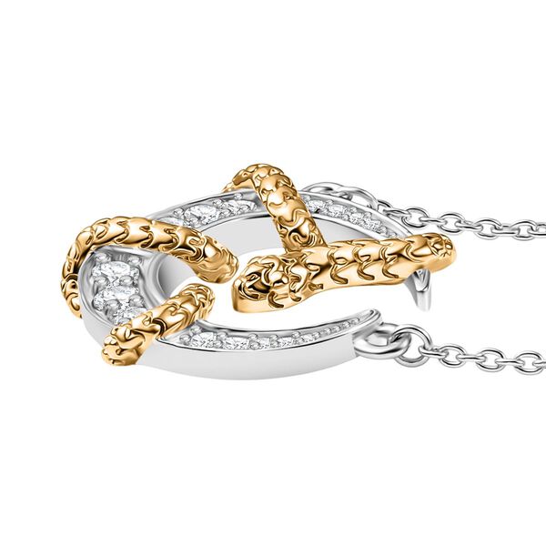 Zweifarbige Moissanit Halskette, 45 cm - 0,49 ct. image number 3