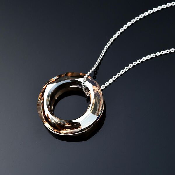 Goldener Schatten-Kristall Anhänger mit Kette - 14 ct. image number 3