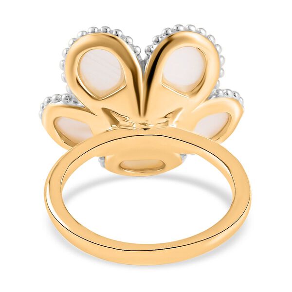 Wei&szlig;e S&uuml;&szlig;wasser Perle, Wei&szlig;es Perlmutt Ring, 925 Silber Bicolor (Gr&ouml;&szlig;e 16.00) image number 5