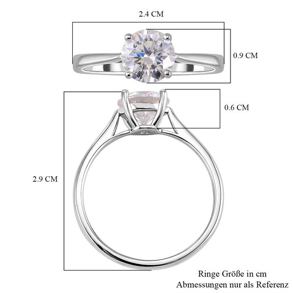 Moissanit Ring, 925 Silber platiniert, (Gr&ouml;&szlig;e 20.00) ca. 1.82 ct image number 5