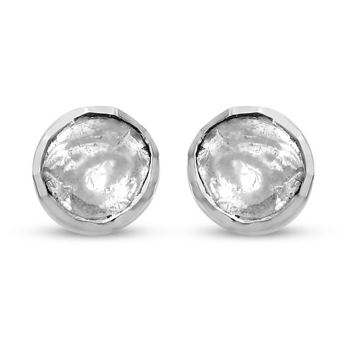Handgefertigte Polki Solitär-Diamant-Ohrstecker in Silber, 0,25 ct. image number 0