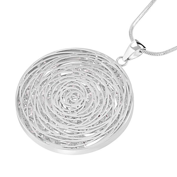 Glitzernder Designer-Kristall-Anh&auml;nger mit 73cm Kette in Silberton image number 3