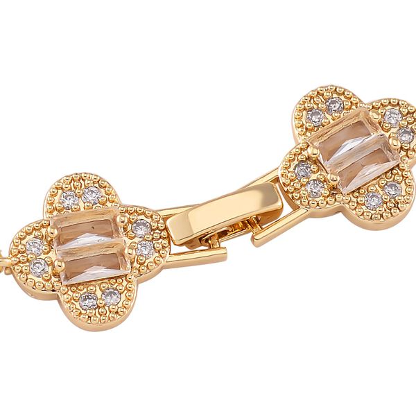 Weißer Kristall, Weißer Zirkonia Uhren Std Gelb image number 6