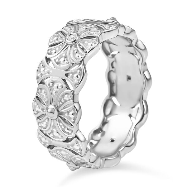 Wei&szlig;er Diamant Ring 925 Silber, platiniert (Gr&ouml;&szlig;e 18.00) image number 5